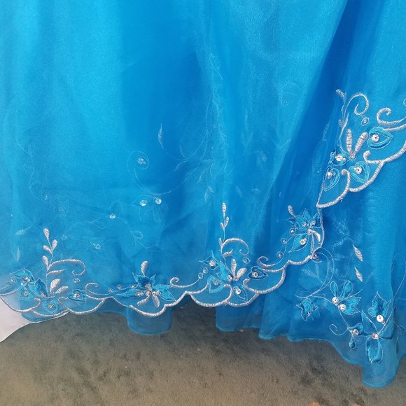 Beautiful Strapless Aqua Prom/Formal Dress(Size 6) - Picture 5 of 8